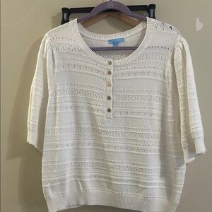 Draper James Cream Knit Cardigan
